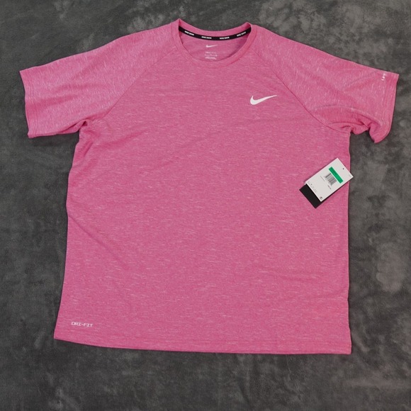 Nike Swim Dri-FIT UPF 40+ Pink Heather T-Shirt Mens XL NWT - Picture 1 of 11